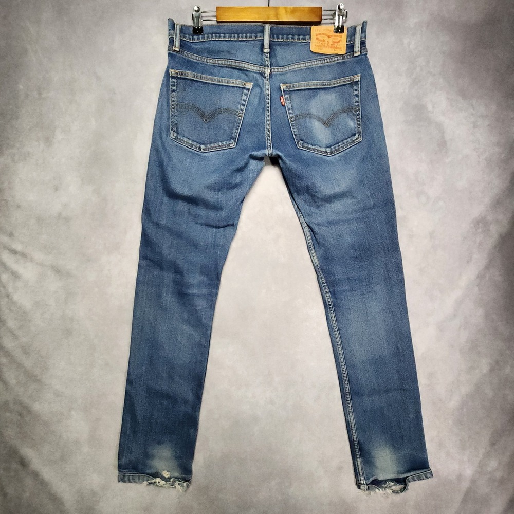 Levis 65504 Mens Straight Leg Jeans Blue Denim Stretch W34 L34 (Measures 33x31)